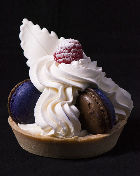 Pastry on black background