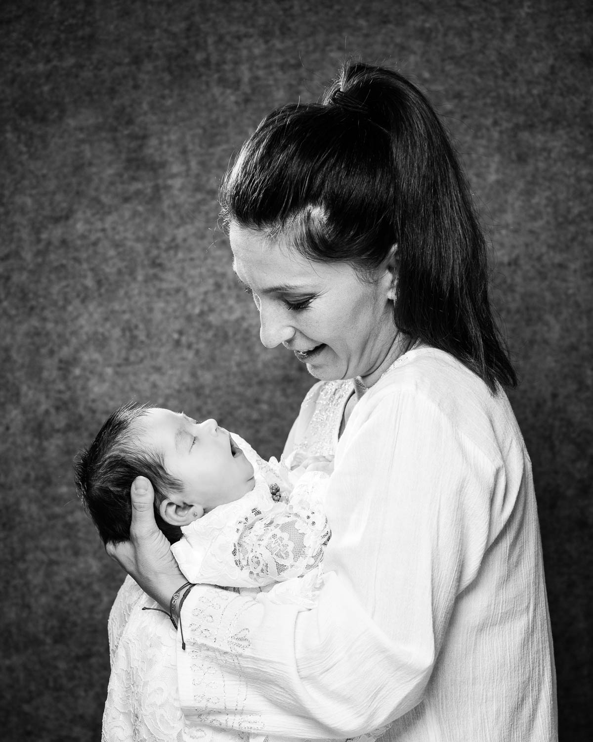  mother and newborn in studio 