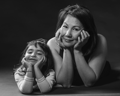  Family black and white portrait mother and daughter 