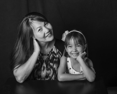  Family black and white portrait mother and daughter 