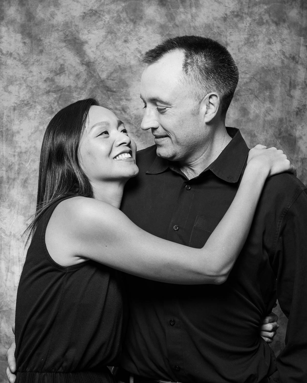 couple black and white portrait in studio 