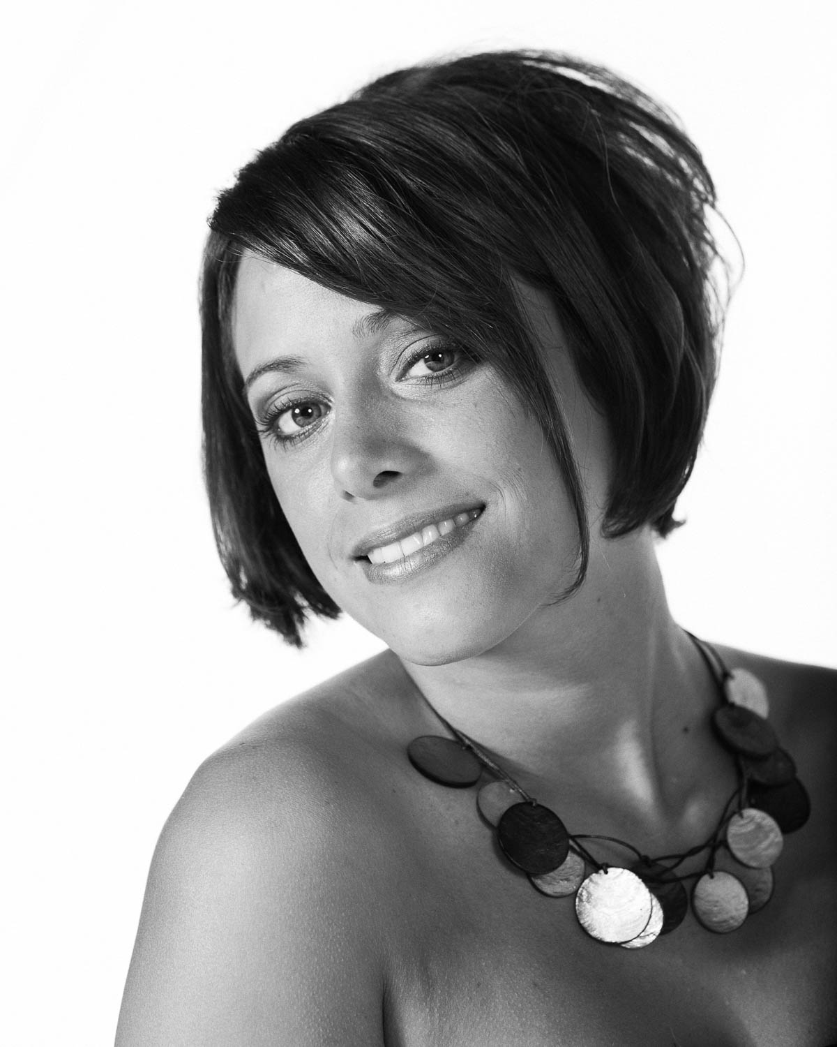  black & white woman portrait in studio 