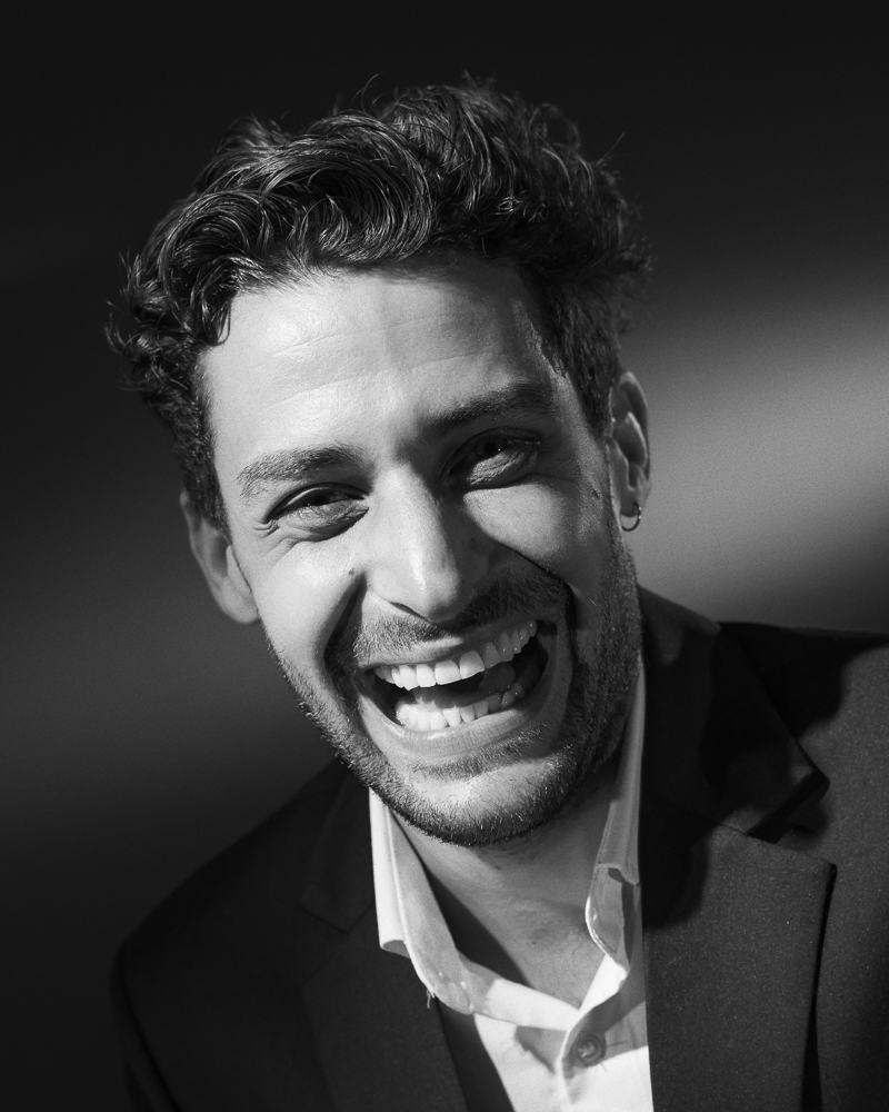  man corporate black and white portrait in studio 
