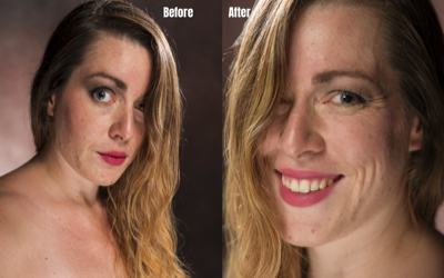  Avant et après pendant une séance de thérapie photographie en couleur et en studio 