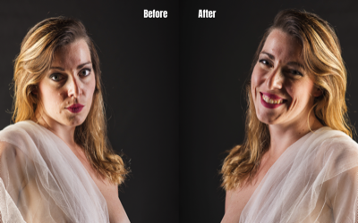  Avant et après pendant une séance de thérapie photographie en couleur et en studio 